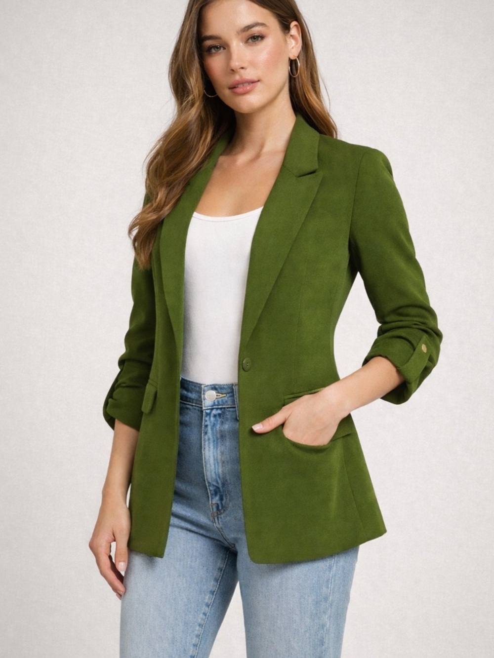 Philosophy Olive Green Single-Button Blazer size XS